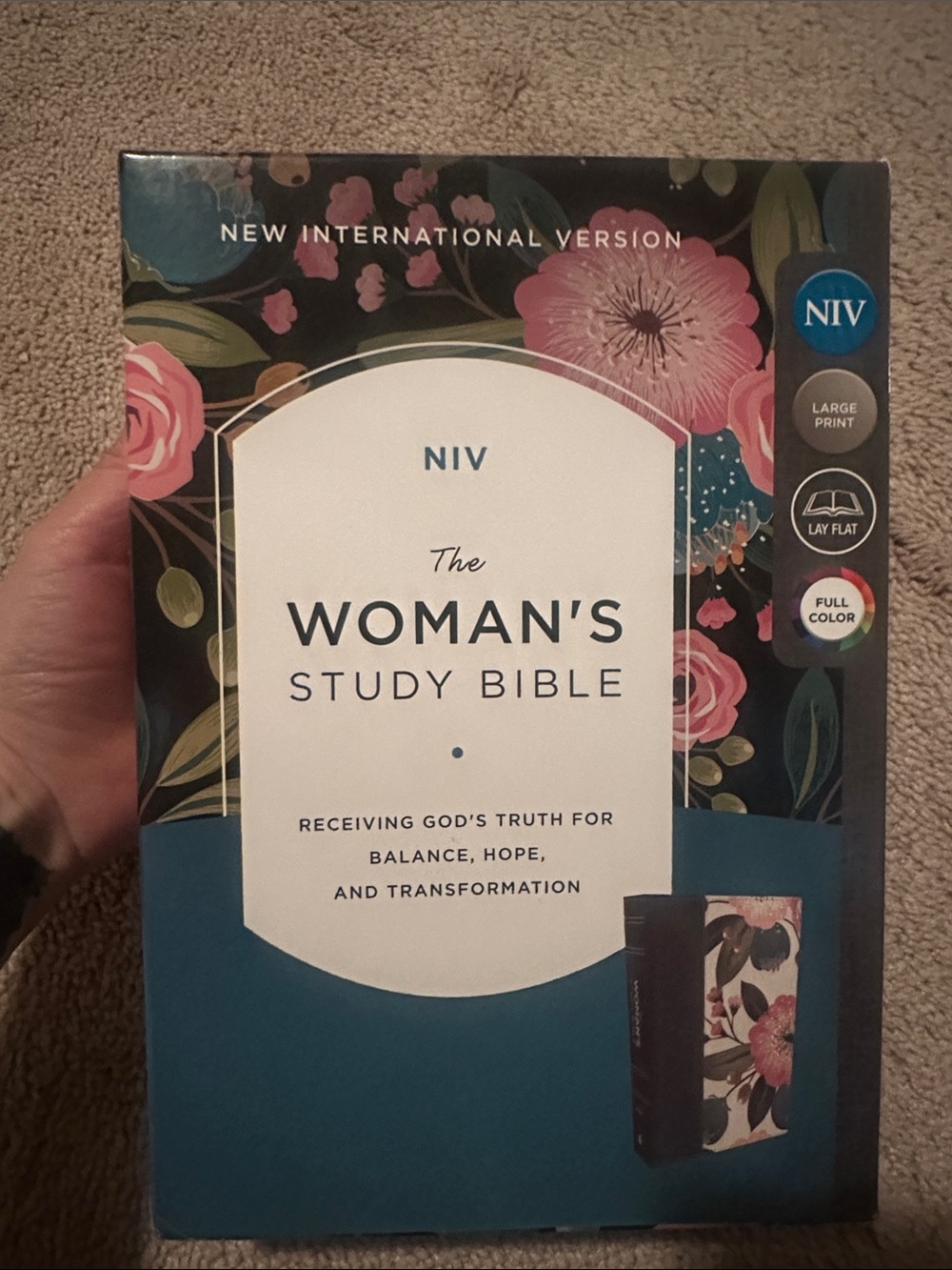 NIV The Woman's Study Bible — Floral Teal Cover hard copy new